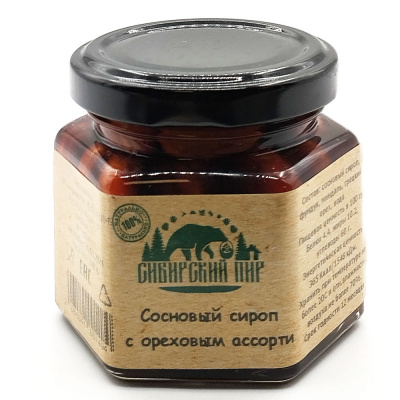 Сосновый сироп с ореховым ассорти (Сибирский пир) 140 гр