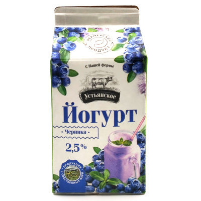 Йогурт "Черника" 2,5% (Устьянский), 450 гр