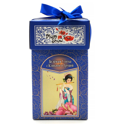Зелёный чай Зелёная Улитка с Клюквой и Грушей "Plum Snow" 100 гр