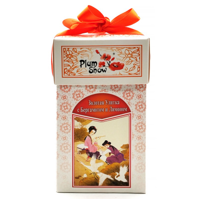 Чёрный чай Золотая Улитка с бергамотом и Лимоном "Plum Snow" 100 гр