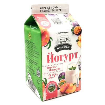 Йогурт Персик-Маракуйя 2,5% 450 гр (УМК)