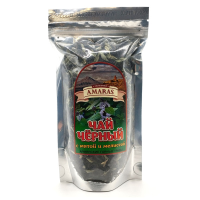Чай черный с мятой и мелиссой Амарас 60г 