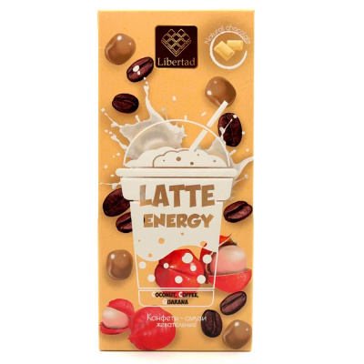 Конфеты жевательные в белом шоколаде "Latte Energy" 75 гр