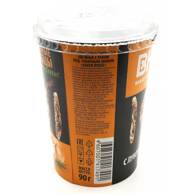 Хлебцы ц/з овсяные с луком Baker House 90 гр