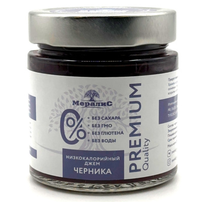 Джем без сахара "Черника" (Мералис), 200 гр Джем без сахара "Черника" (Мералис), 200 гр