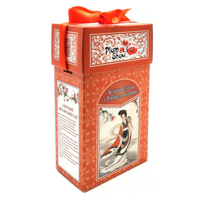 Зелёный чай Зелёная Улитка с имбирём и корицей "Plum Snow" 100 гр