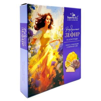 Зефир в шоколаде (манго-маракуйя и зеленый чай) 155 гр