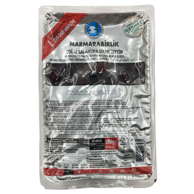 Оливки черные с/к в масле L 500 гр Marmarabirlik