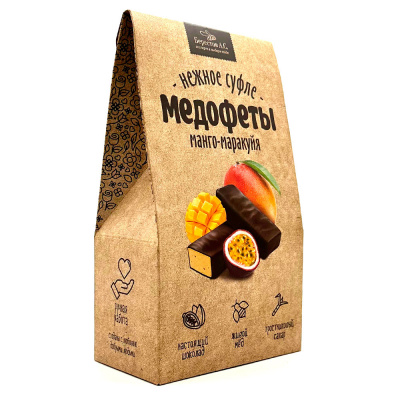 Конфеты в шок гл Медофеты суфле манго-маракуйя 150 гр