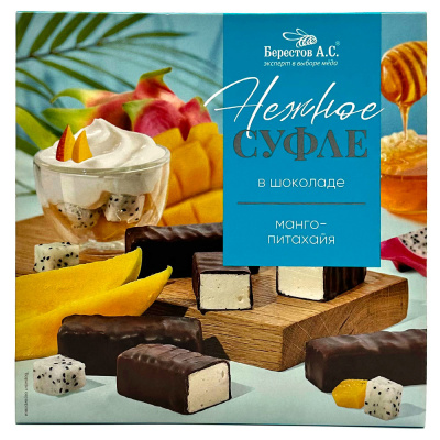 Нежное суфле в шоколаде (манго, питахайя) 155 гр