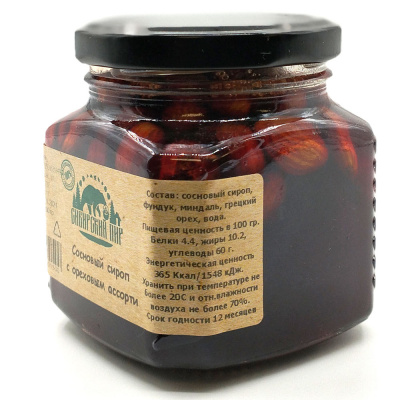 Сосновый сироп с ореховым ассорти (Сибирский пир) 350 гр