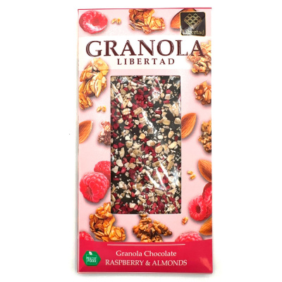 Шоколад горький "Granola Libertad" 70% с гранолой, малиной и миндалем 80 гр