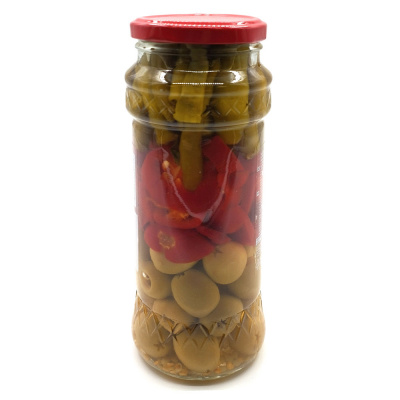 Оливки с перцами "Ассорти №3" б/к (HiFood) 550 гр