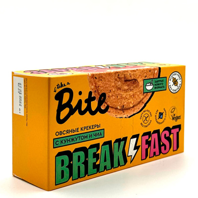 Крекеры овсяные с Кунжутом и чиа (Bite) 200 гр
