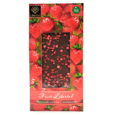 Шоколад молочный "Fruit Libertad" с земляникой 80 гр