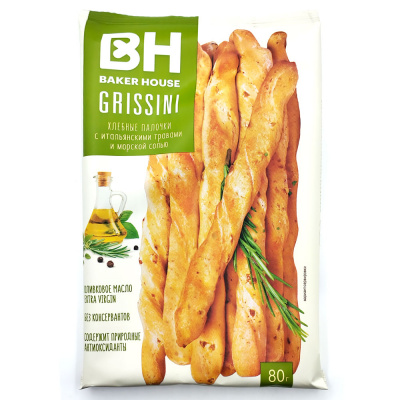 Хлебные палочки "Итальянские травы" Baker House 80 гр
