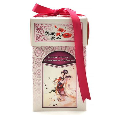 Чёрный чай Золотая Улитка со сливками и клубникой "Plum Snow" 100 гр