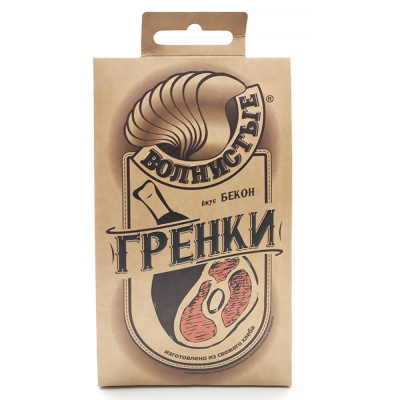 Гренки жареные "Волнистые" со вкусом бекона, 75 гр
