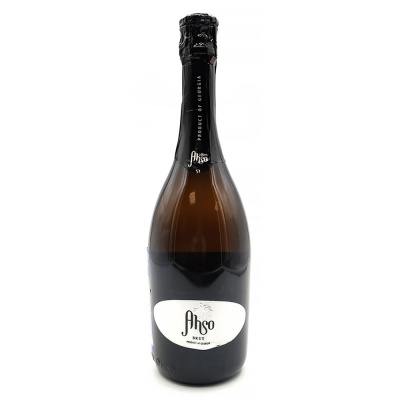 Вино игристое бел/брют "Ахсо" с бокалом 12% 0,75л