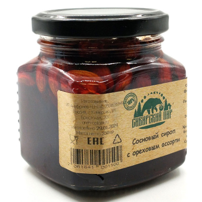 Сосновый сироп с ореховым ассорти (Сибирский пир) 350 гр