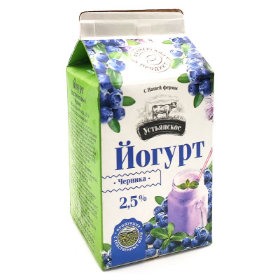Йогурт "Черника" 2,5% (Устьянский), 450 гр