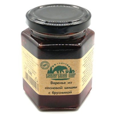 Варенье из сосновой шишки с брусникой (Сибирский пир) 140 гр