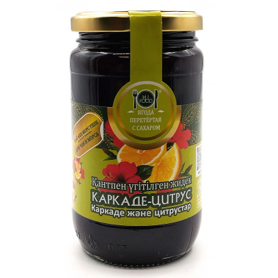 Ягода протёртая с сахаром "HiFood" каркаде-цитрус 450 гр
