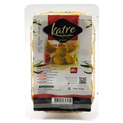 Зелёные оливки ломанные "Katre" 100 гр