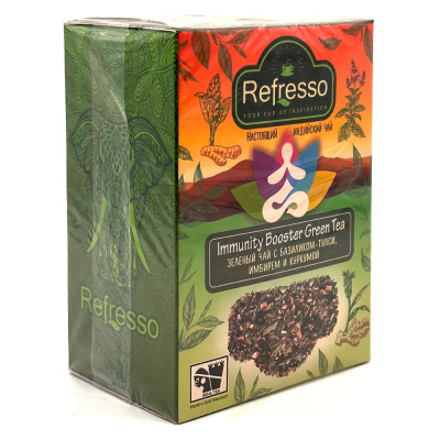 Зеленый чай с базиликом-тулси, имбмрем и куркумой Refresso 200г