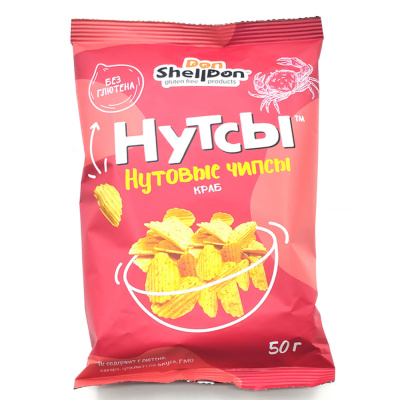 Чипсы нутовые НУТСЫ краб (Шеллдон) 50гр