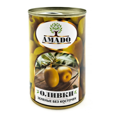 Оливки зелен.без кост. Amado ж/б 300г 