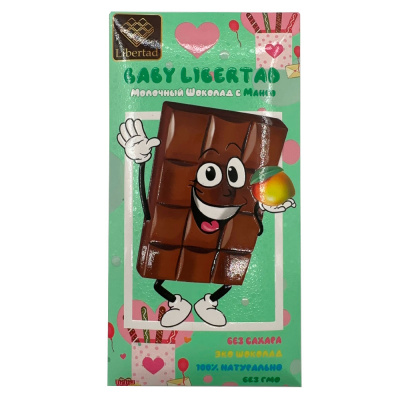 Шоколад молочный б/с"Baby Libertad" с манго 65 гр