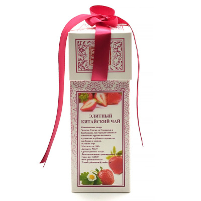 Чёрный чай Золотая Улитка со сливками и клубникой "Plum Snow" 100 гр