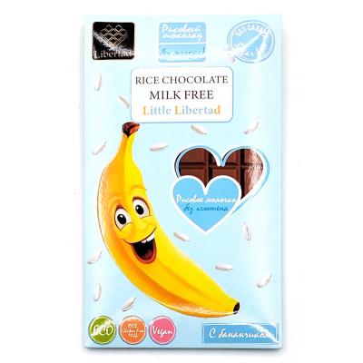 Рисовый шоколад без сахара "Rice Libertad" с бананом, 40 гр