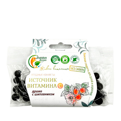 Ягодные конфеты Фитодраже Шиповник (Энергия жизни) 50 гр