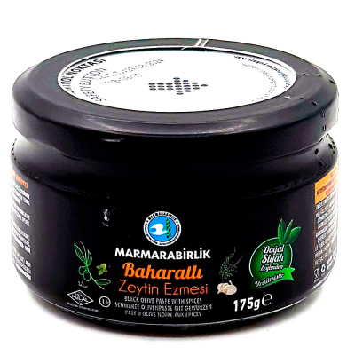 Оливковая паста из черных оливок 175 гр  Marmarabirlik