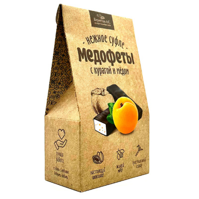 Конфеты в шок гл Медофеты суфле курага и мёд 150 гр