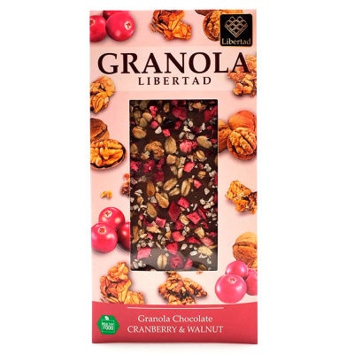 Шоколад молочный "Granola Libertad" с гранолой, клюквой и грецким орехом 80 гр