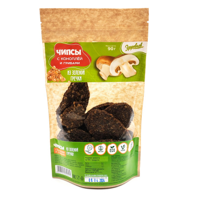 Чипсы гречишно-конопляные с грибами 90 гр