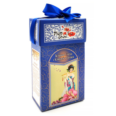 Зелёный чай Зелёная Улитка с Клюквой и Грушей "Plum Snow" 100 гр