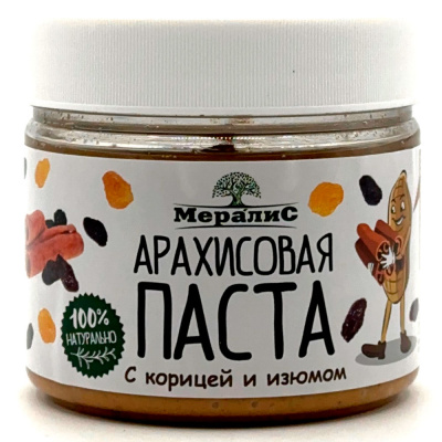 Арахисовая паста "С корицей и изюмом" (Мералис) 300 гр