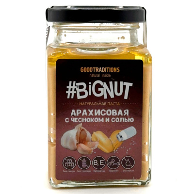Арахисовая паста с чесноком и с солью (GoodTradition), 240 гр