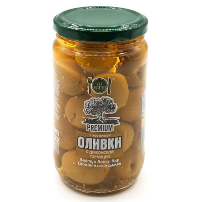 Оливки с дижонской горчицей с/к (HiFood) 350 гр