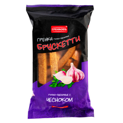 Гренки р/п "Брускеты" с чесноком (Гренковъ), 100 гр