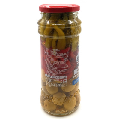 Оливки с перцами "Ассорти №3" б/к (HiFood) 550 гр