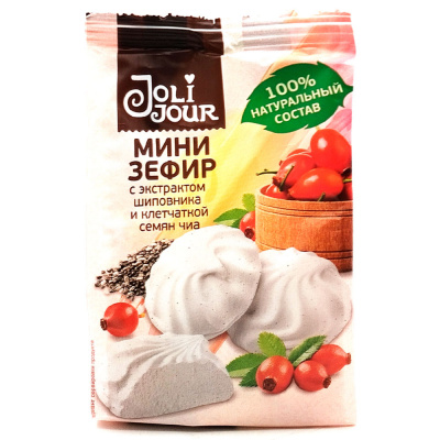 Зефир-мини "Joli Jour" с экстрактом шиповника и клетчаткой семян чиа 110 гр