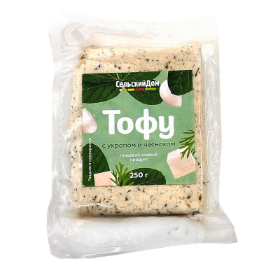 Сыр соевый "Тофу с укропом и чесноком", 250 гр