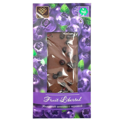 Шоколад молочный "Fruit Libertad" с черникой 80 гр