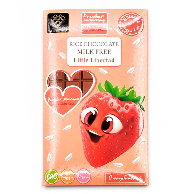 Рисовый шоколад без сахара "Rice Libertad" с клубникой, 40 гр
