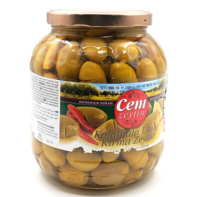 СЕМ Зеленые оливки с надрезом, 1000 гр